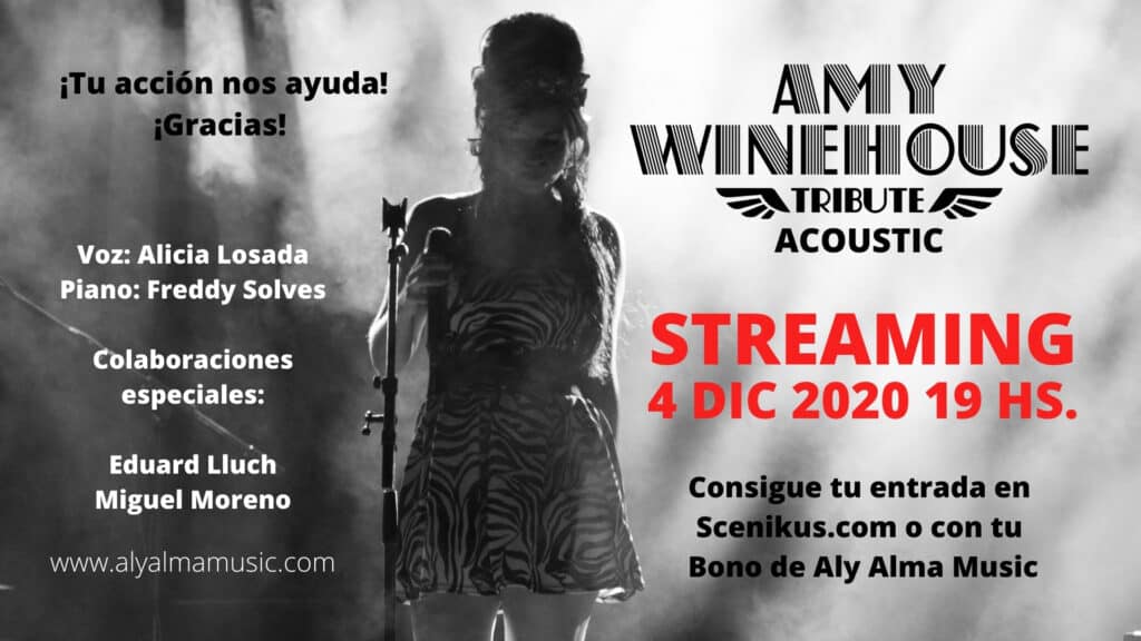 Cartel concierto Amy Winehouse Acoustic Tribute by Aly Alma Music