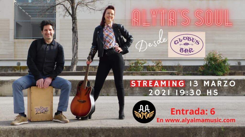 Cartel del concierto de Alyta en Streaming del 13 de marzo del 2021 en el Globus Bar de Manresa