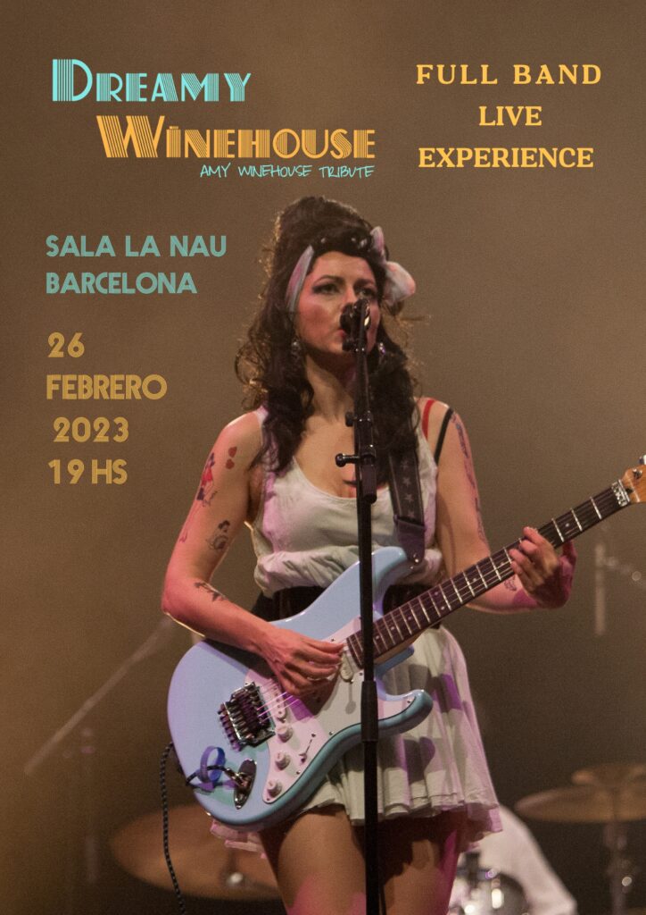 Concierto banda tributo a Amy Winehouse en la Sala La Nau de Barcelona en Febrero 2023
